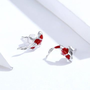 Alibaba Fine Fashion Jewelry-Earrings Colorful Koi Earrings & Charm-Beautiful Sterling Silver Fish Earrings!!
